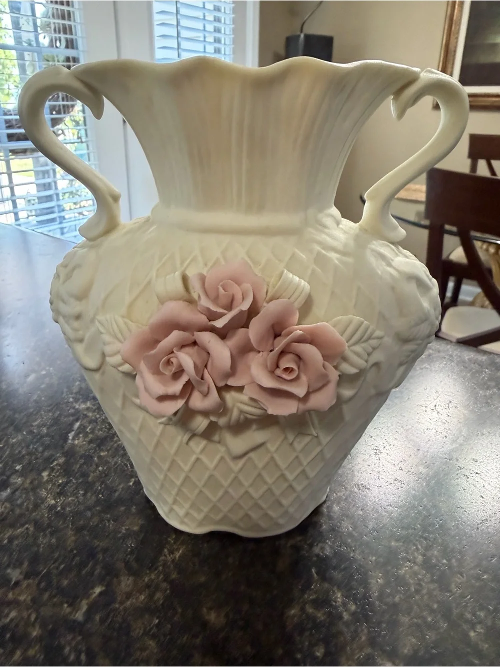 Pair of Cream White Victorian BISQUE PORCELAIN Vases
